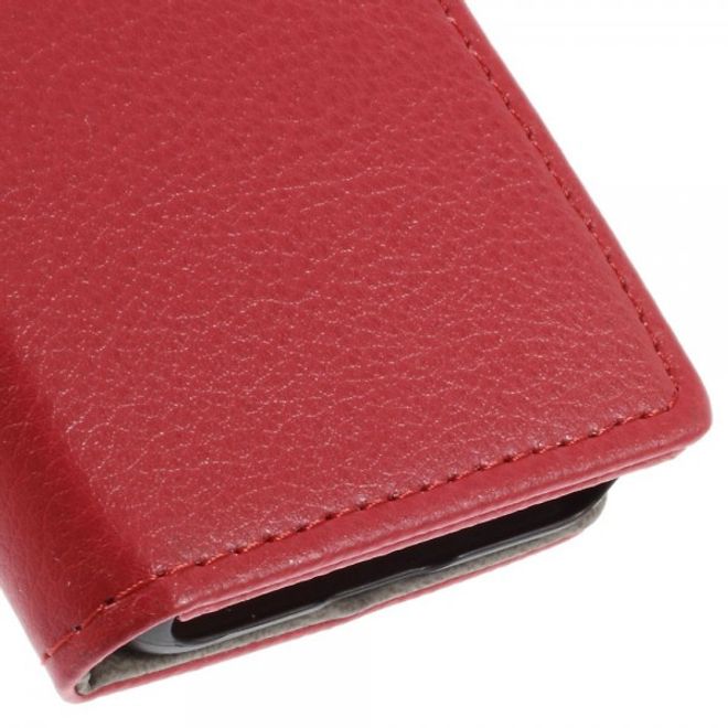 Alcatel One Touch Idol 2 Mini S Magnetisches Leder Case mit Litchitextur - rot