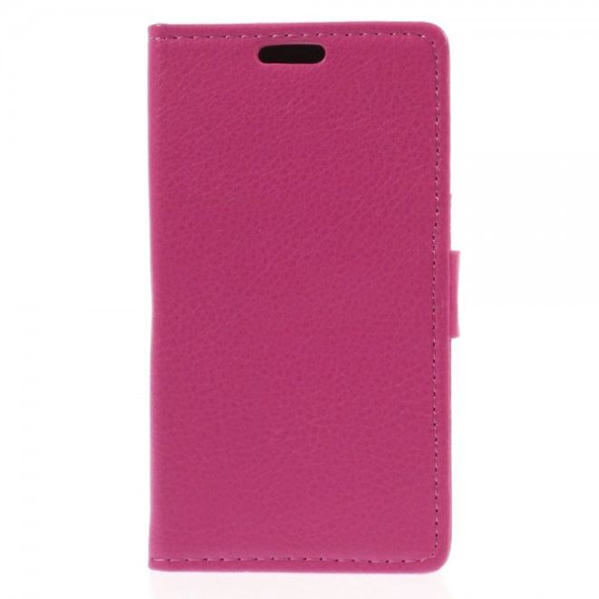 Alcatel One Touch Idol 2 Mini S Magnetisches Leder Case mit Litchitextur - rosa