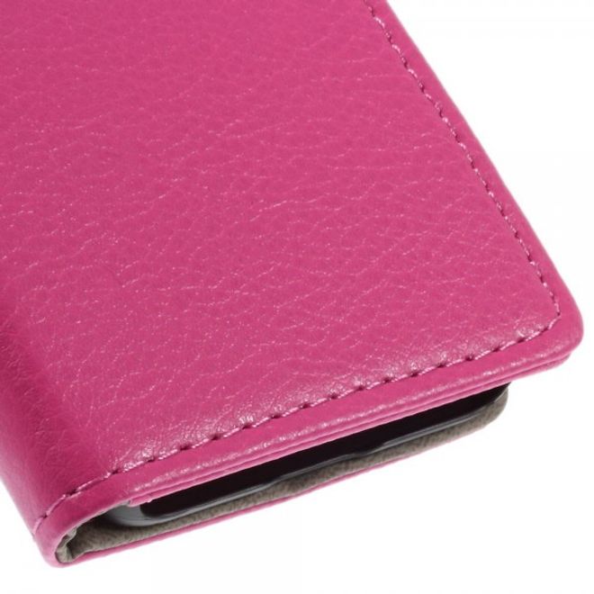 Alcatel One Touch Idol 2 Mini S Magnetisches Leder Case mit Litchitextur - rosa