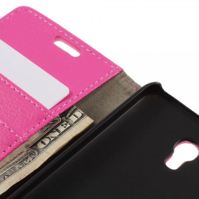 Alcatel One Touch Idol 2 Mini S Magnetisches Leder Case mit Litchitextur - rosa