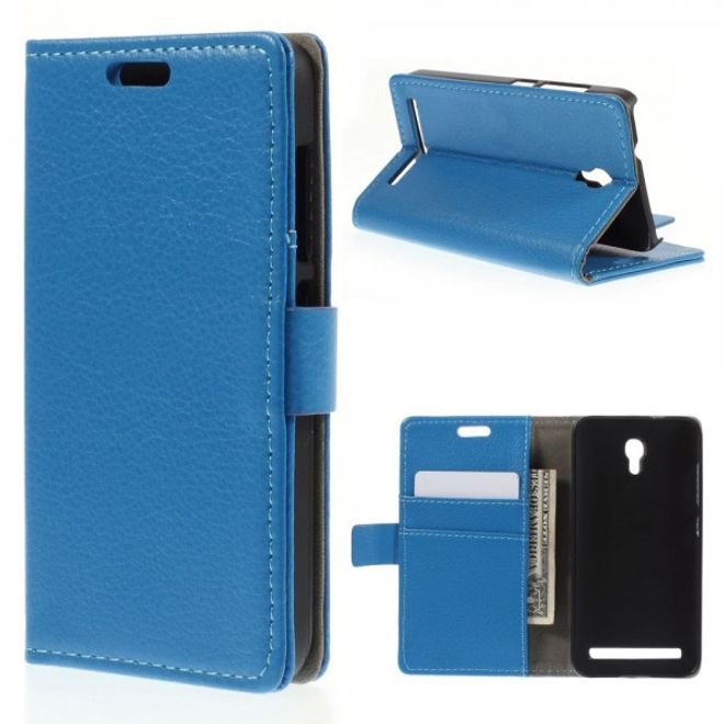 Alcatel One Touch Idol 2 Mini S Magnetisches Leder Case mit Litchitextur - blau