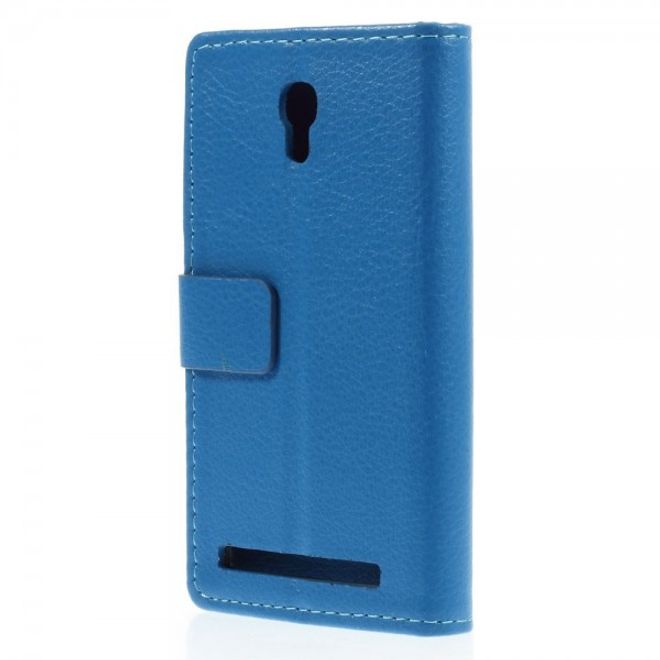 Alcatel One Touch Idol 2 Mini S Magnetisches Leder Case mit Litchitextur - blau