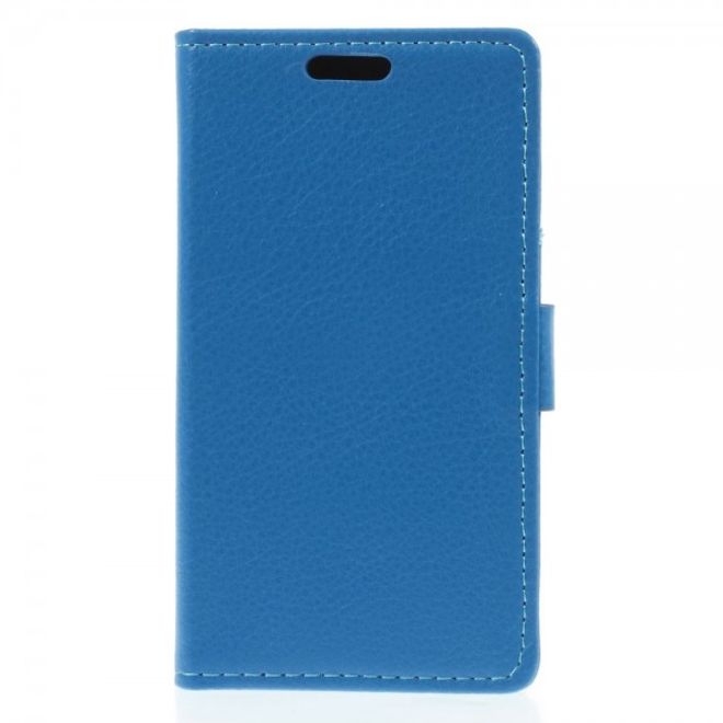 Alcatel One Touch Idol 2 Mini S Magnetisches Leder Case mit Litchitextur - blau