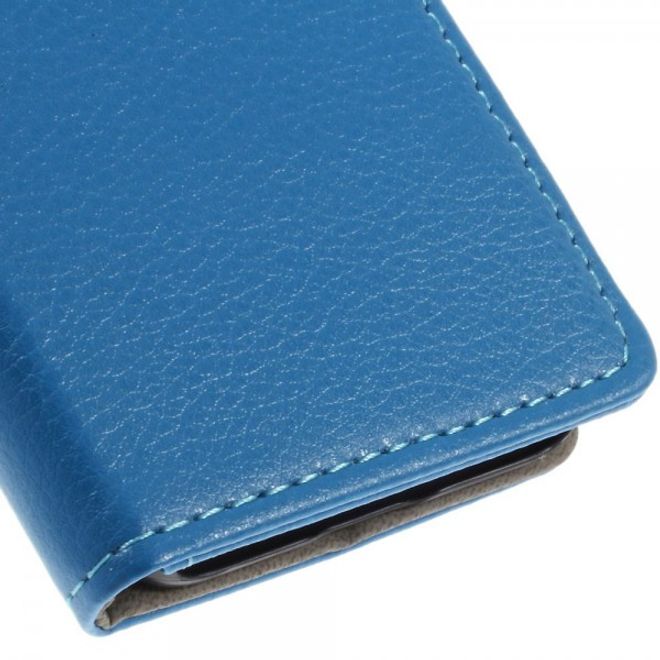 Alcatel One Touch Idol 2 Mini S Magnetisches Leder Case mit Litchitextur - blau