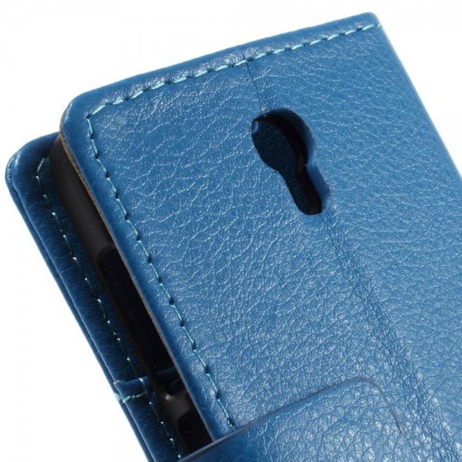 Alcatel One Touch Idol 2 Mini S Magnetisches Leder Case mit Litchitextur - blau
