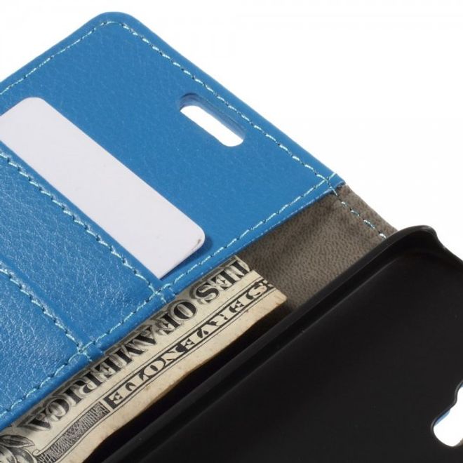 Alcatel One Touch Idol 2 Mini S Magnetisches Leder Case mit Litchitextur - blau