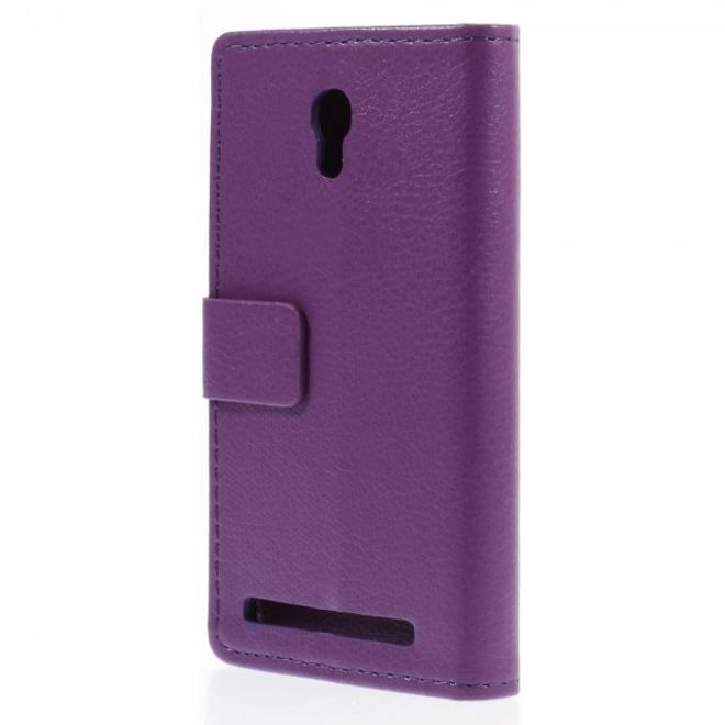 Alcatel One Touch Idol 2 Mini S Magnetisches Leder Case mit Litchitextur - purpur