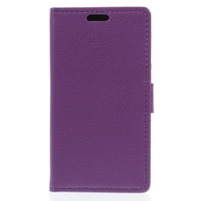 Alcatel One Touch Idol 2 Mini S Magnetisches Leder Case mit Litchitextur - purpur