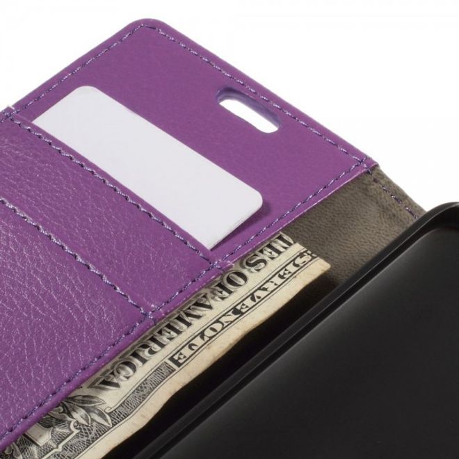 Alcatel One Touch Idol 2 Mini S Magnetisches Leder Case mit Litchitextur - purpur