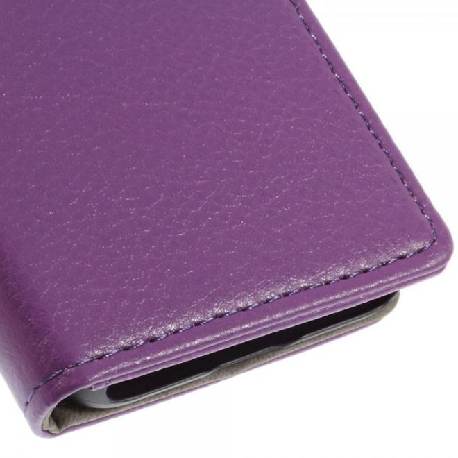 Alcatel One Touch Idol 2 Mini S Magnetisches Leder Case mit Litchitextur - purpur