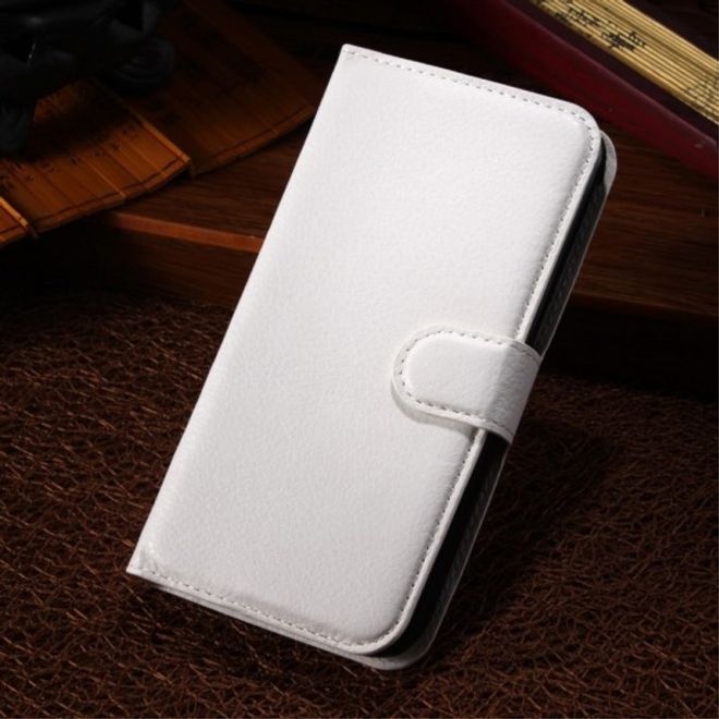Alcatel One Touch Pop C7 Leder Case mit Litchitextur - weiss