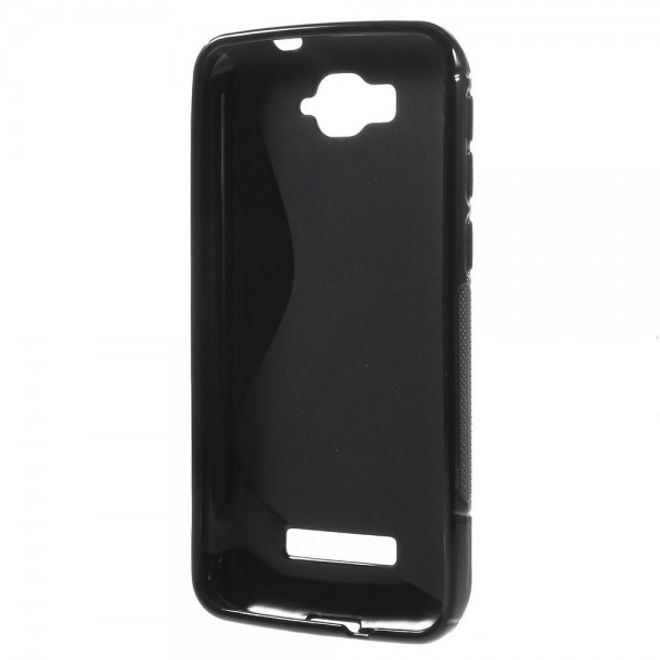 Alcatel One Touch Pop C7 Elastisches Plastik Case S-Shape - schwarz