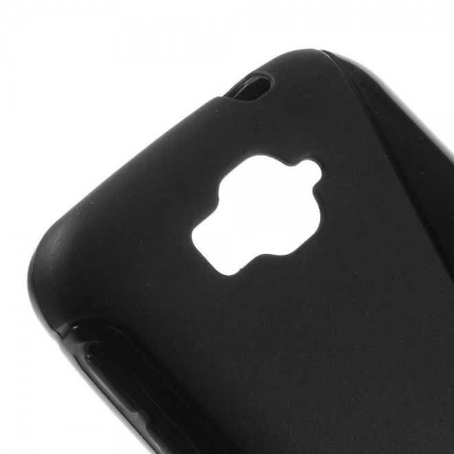 Alcatel One Touch Pop C7 Elastisches Plastik Case S-Shape - schwarz