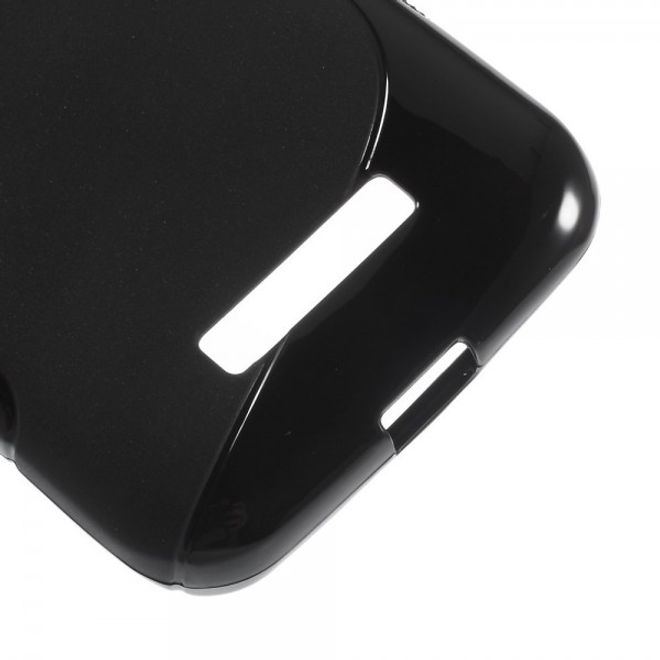 Alcatel One Touch Pop C7 Elastisches Plastik Case S-Shape - schwarz