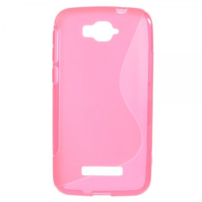Alcatel One Touch Pop C7 Elastisches Plastik Case S-Shape - rosa