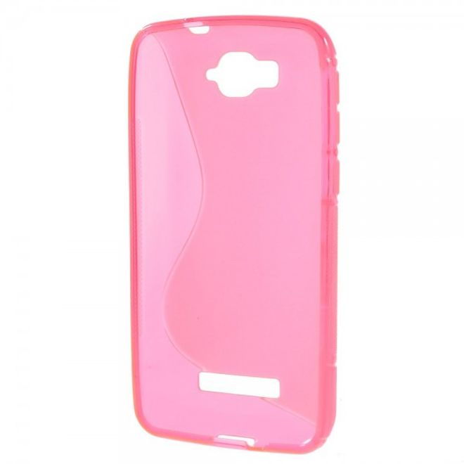 Alcatel One Touch Pop C7 Elastisches Plastik Case S-Shape - rosa
