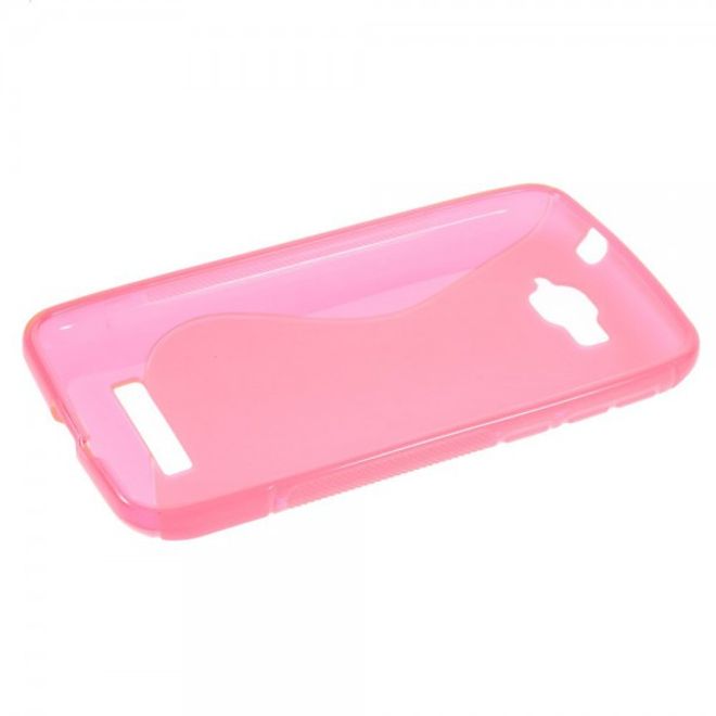 Alcatel One Touch Pop C7 Elastisches Plastik Case S-Shape - rosa