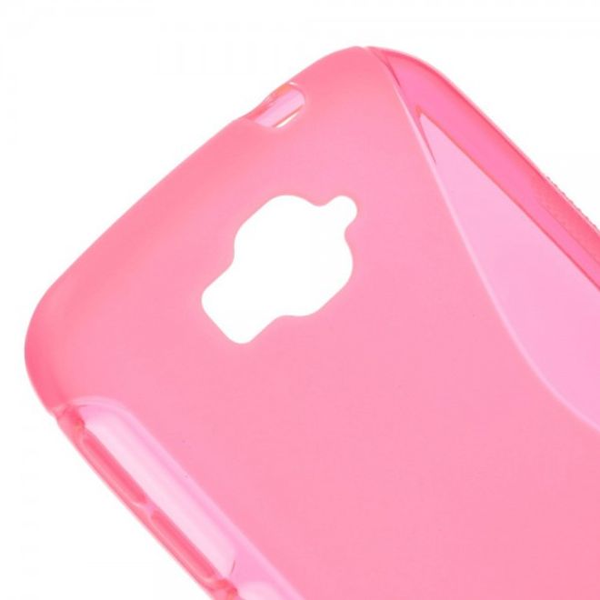 Alcatel One Touch Pop C7 Elastisches Plastik Case S-Shape - rosa