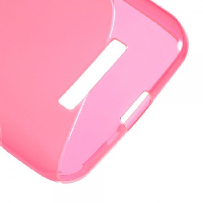 Alcatel One Touch Pop C7 Elastisches Plastik Case S-Shape - rosa