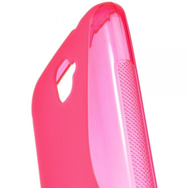 Alcatel One Touch Pop C7 Elastisches Plastik Case S-Shape - rosa