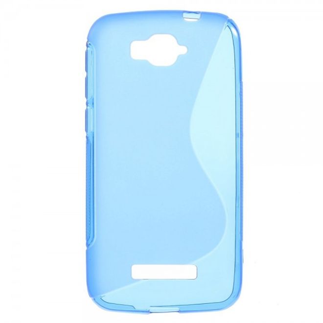 Alcatel One Touch Pop C7 Elastisches Plastik Case S-Shape - blau