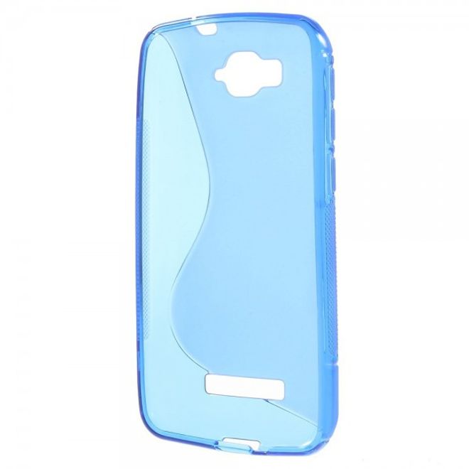 Alcatel One Touch Pop C7 Elastisches Plastik Case S-Shape - blau