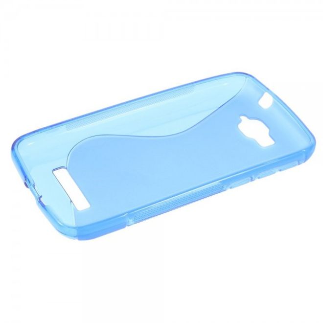 Alcatel One Touch Pop C7 Elastisches Plastik Case S-Shape - blau