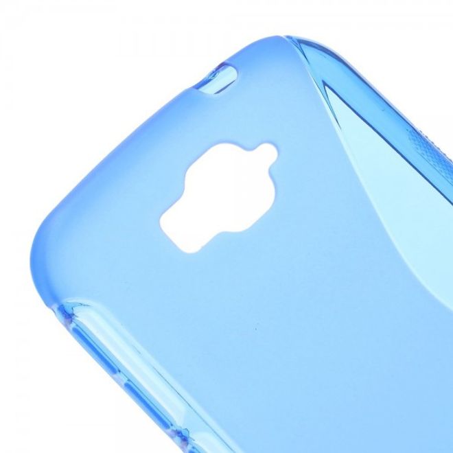 Alcatel One Touch Pop C7 Elastisches Plastik Case S-Shape - blau
