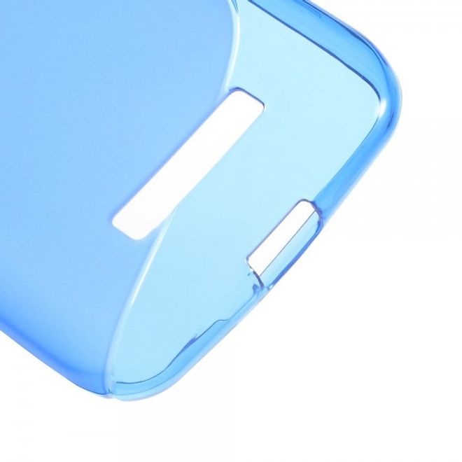 Alcatel One Touch Pop C7 Elastisches Plastik Case S-Shape - blau