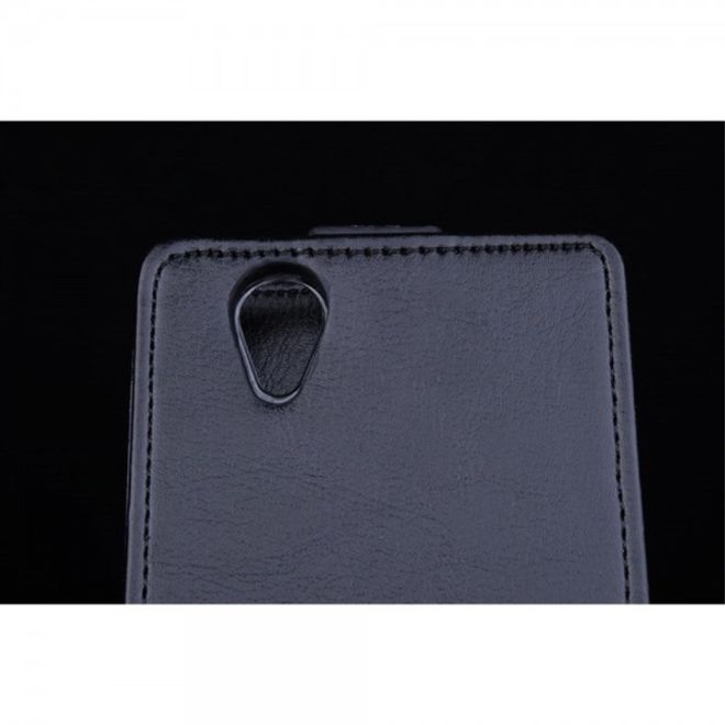 Wiko Birdy 4G Crazy Horse Leder Case vertikal - schwarz