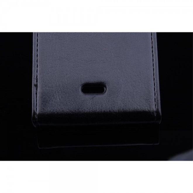 Wiko Birdy 4G Crazy Horse Leder Case vertikal - schwarz