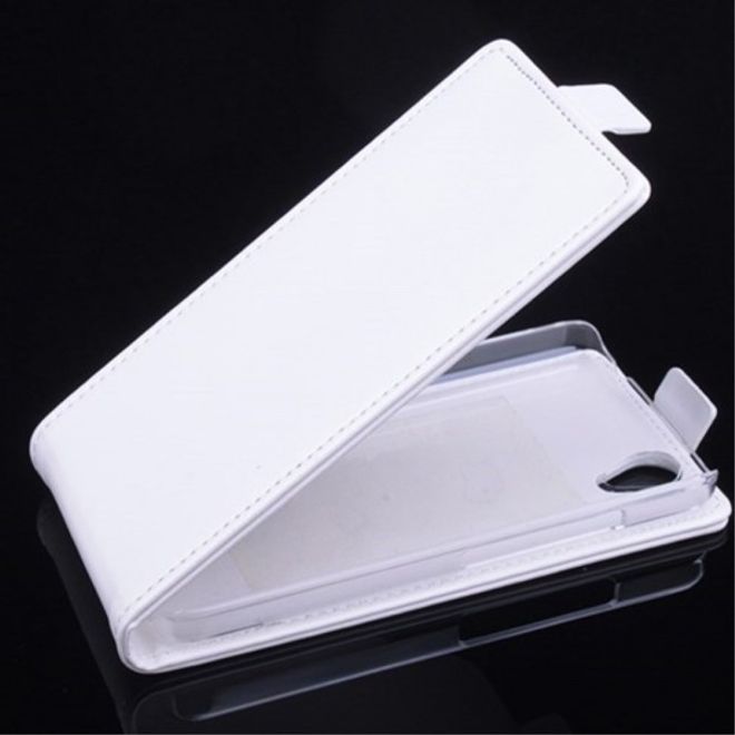 Wiko Birdy 4G Crazy Horse Leder Case vertikal - weiss