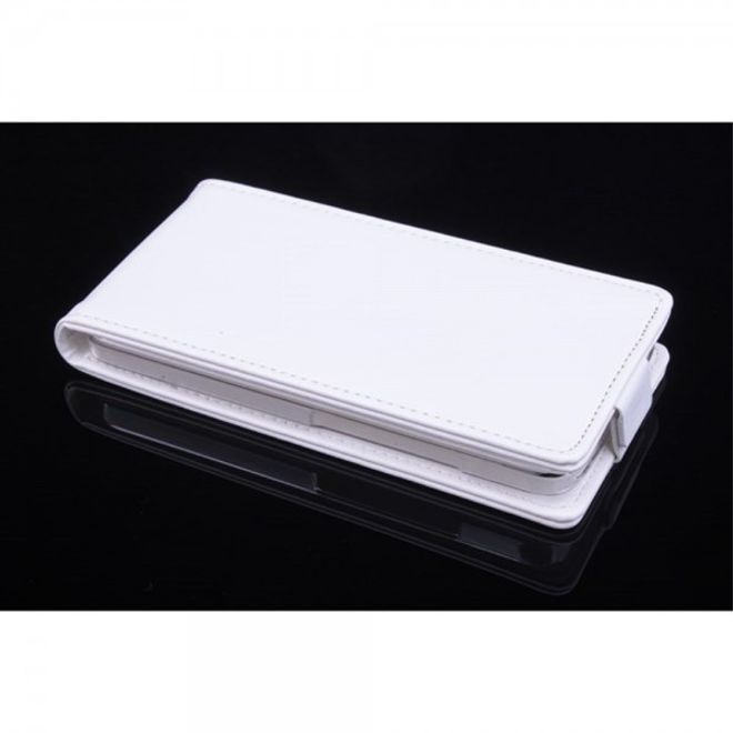 Wiko Birdy 4G Crazy Horse Leder Case vertikal - weiss