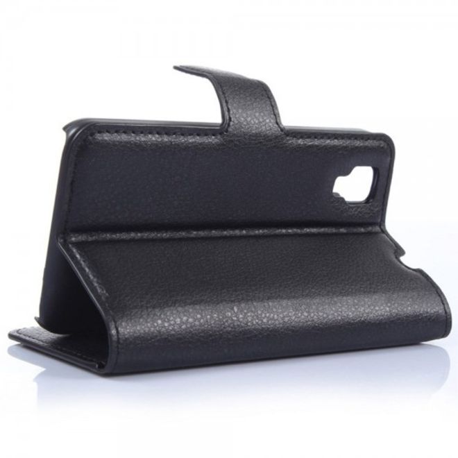 Wiko Sunset Leder Case mit Litchitextur und Standfunktion - schwarz