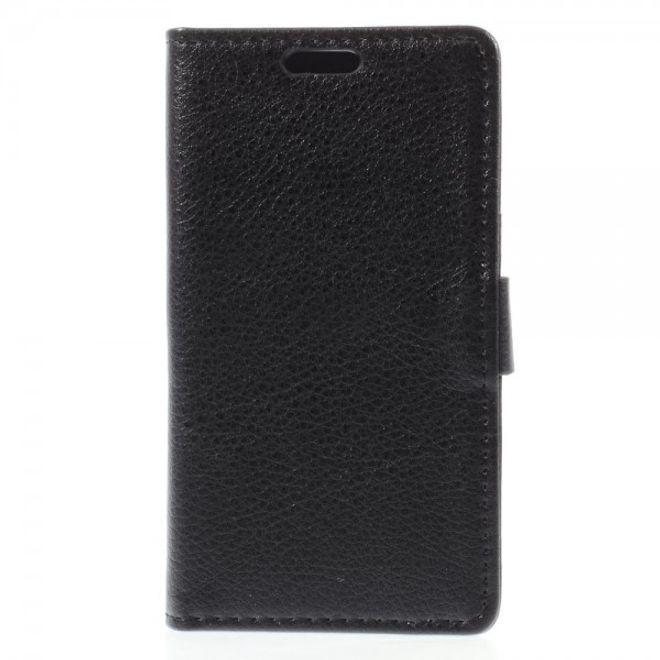 Alcatel One Touch Idol 2 Mini S Magnetisches Leder Case mit Litchitextur - schwarz