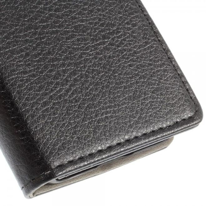 Alcatel One Touch Idol 2 Mini S Magnetisches Leder Case mit Litchitextur - schwarz