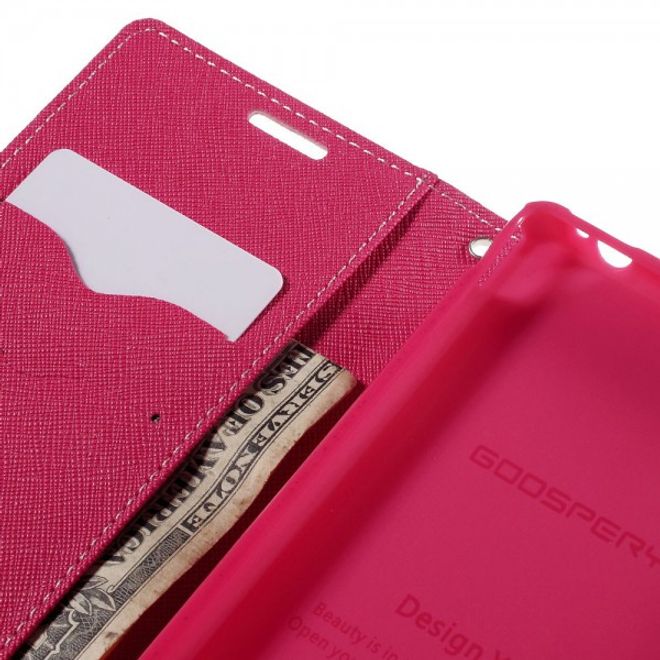 Goospery - Sony Xperia M4 Aqua Hülle - Handy Bookcover - Fancy Diary Series - rosa/pink