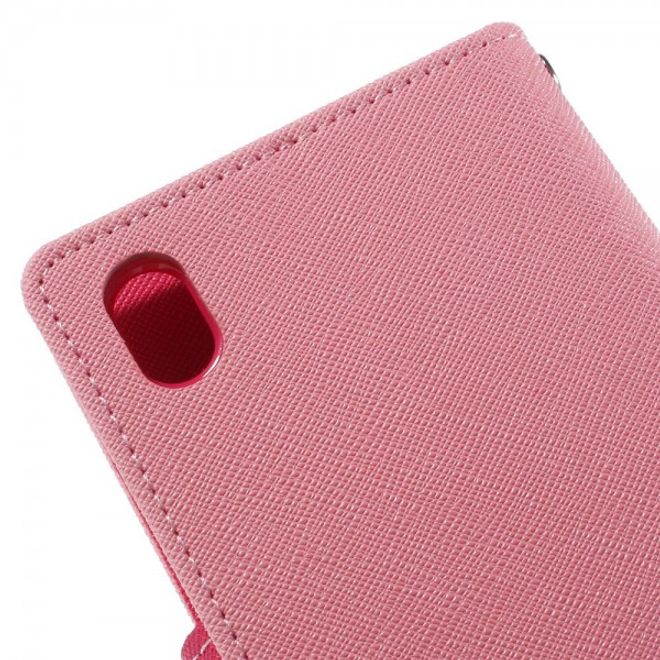 Goospery - Sony Xperia M4 Aqua Hülle - Handy Bookcover - Fancy Diary Series - rosa/pink