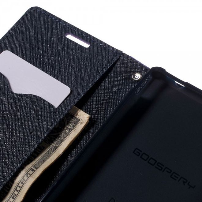 Goospery - Sony Xperia M4 Aqua Hülle - Handy Bookcover - Fancy Diary Series - purpur/navy
