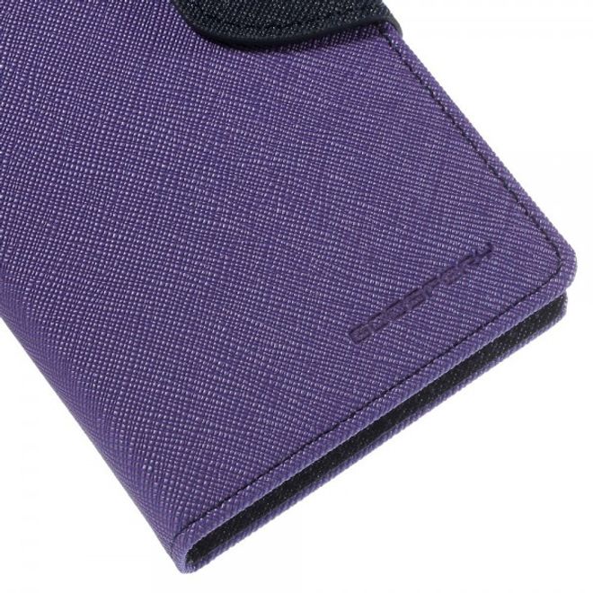 Goospery - Sony Xperia M4 Aqua Hülle - Handy Bookcover - Fancy Diary Series - purpur/navy