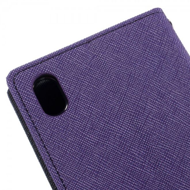 Goospery - Sony Xperia M4 Aqua Hülle - Handy Bookcover - Fancy Diary Series - purpur/navy