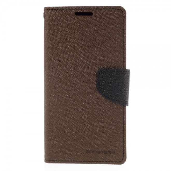 Goospery - Sony Xperia M4 Aqua Hülle - Handy Bookcover - Fancy Diary Series - braun/schwarz