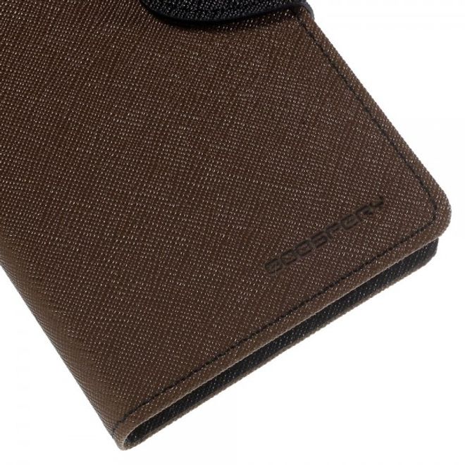 Goospery - Sony Xperia M4 Aqua Hülle - Handy Bookcover - Fancy Diary Series - braun/schwarz