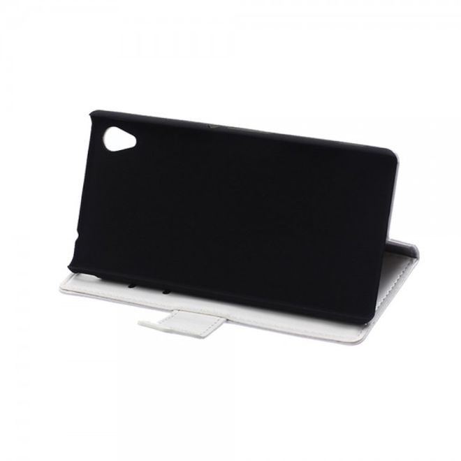 Sony Xperia M4 Aqua Schickes Crazy Horse Leder Case - weiss