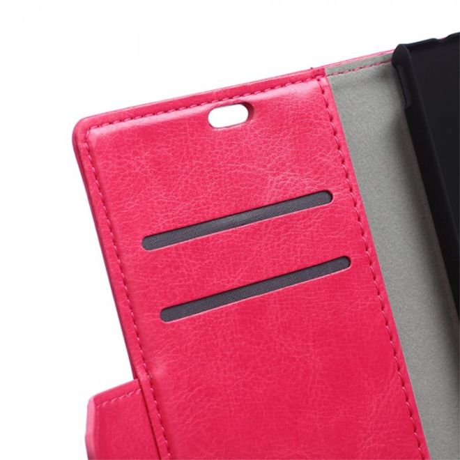 Sony Xperia M4 Aqua Schickes Crazy Horse Leder Case - rosa