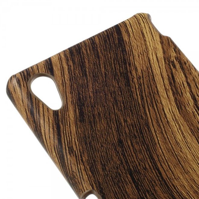 Sony Xperia M4 Aqua Hart Plastik Case mit Holzmuster