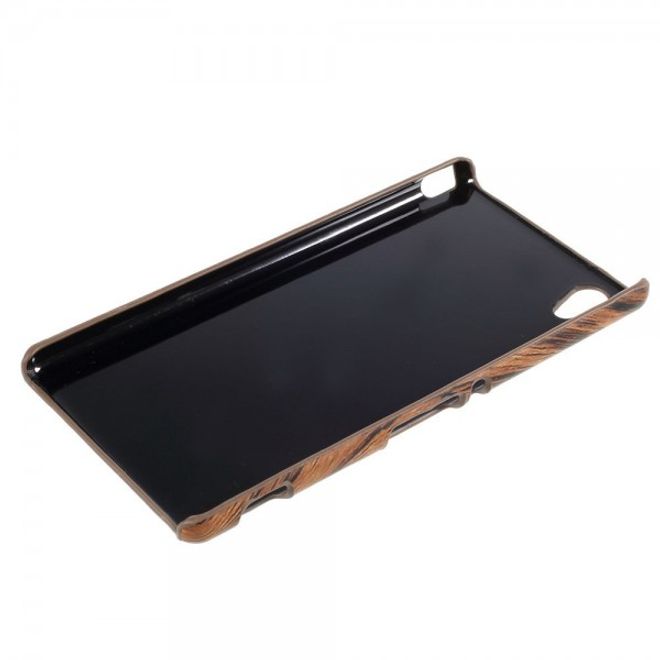 Sony Xperia M4 Aqua Hart Plastik Case mit Holzmuster