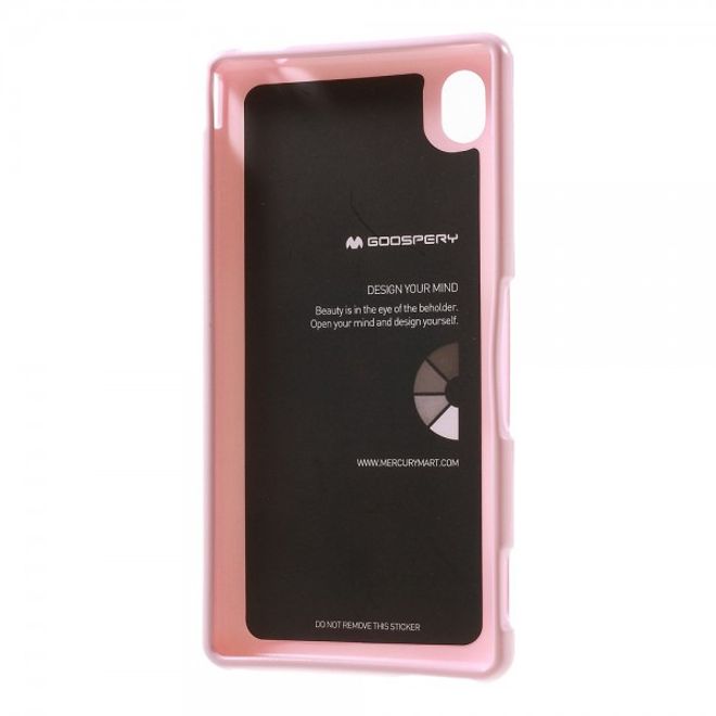 Goospery - Sony Xperia M4 Aqua Handy Hülle - TPU Soft Case - Pearl Jelly Series - rosa