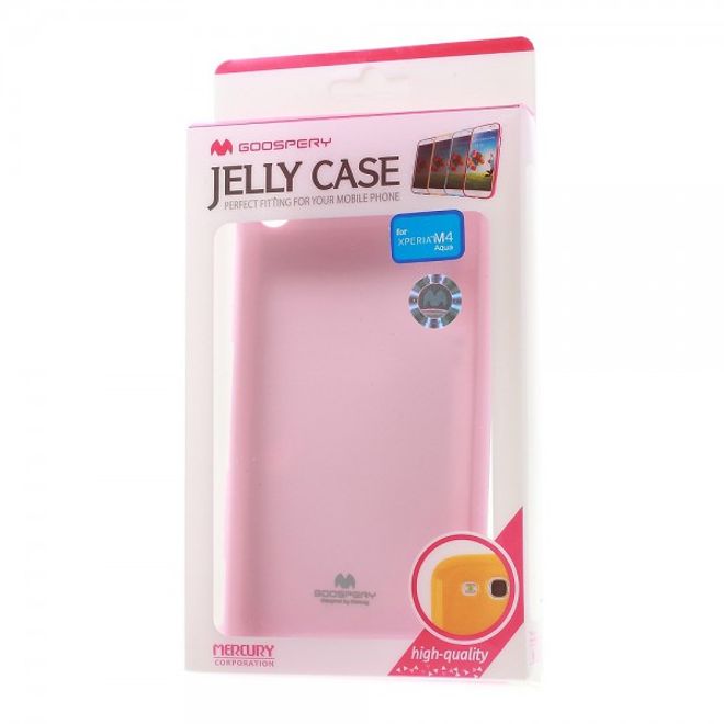 Goospery - Sony Xperia M4 Aqua Handy Hülle - TPU Soft Case - Pearl Jelly Series - rosa