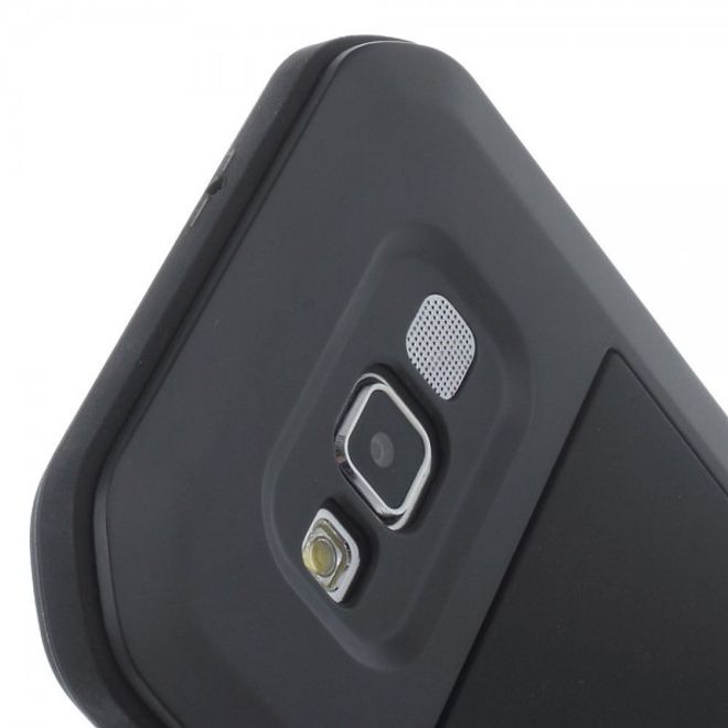 Samsung Galaxy A5 LOVE MEI Ultrarobustes Metall, Silikon und gehärtetes Glas Case - schwarz